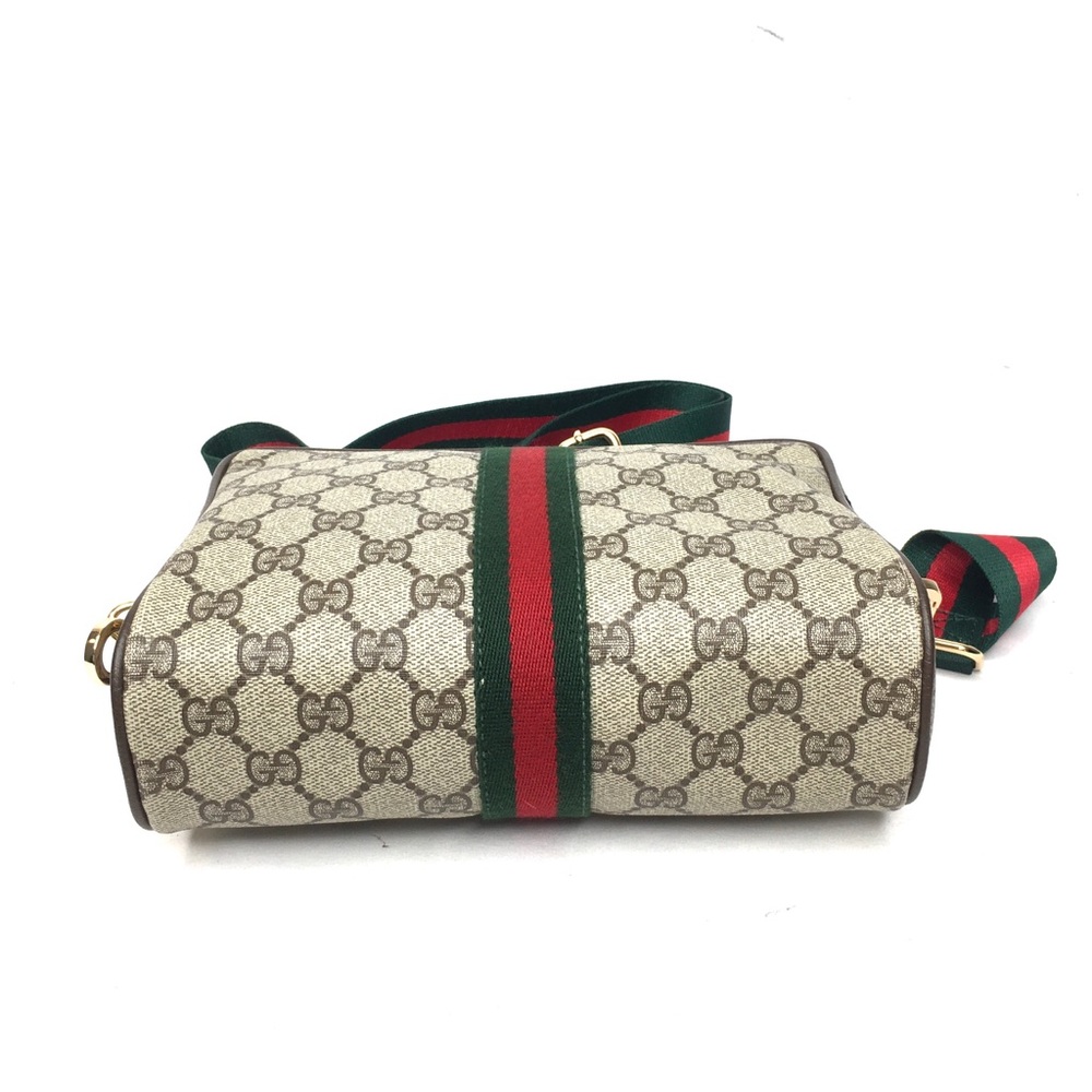 Authentic Gucci brown monogram coated canvas crossbody bag clutch - Picture 9 of 16
